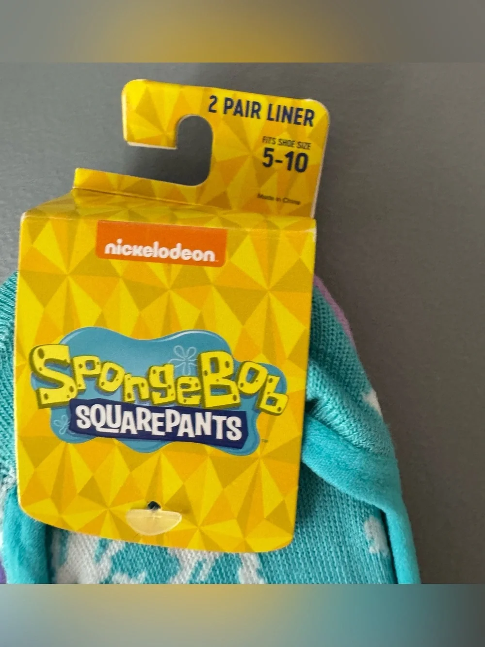 Nickelodeon SpongeBob No-Show Footies in Teal, Pink & Purple (2 Pair) Patrick
